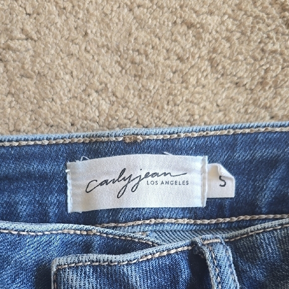 Carly Jean Los Angeles Classic Blue Jean Shorts - Picture 2 of 3